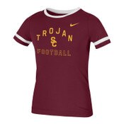 USC Trojans Nike Youth Girls' Cardinal Football Fan Ringer T-Shirt